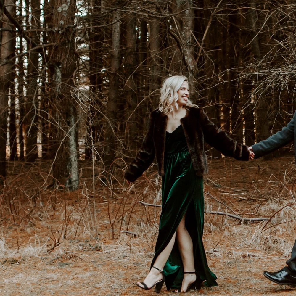 Emerald Green Velvet Maxi Dress